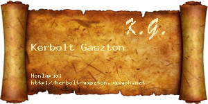 Kerbolt Gaszton névjegykártya
